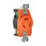 Locking Receptacle, #14-8 Awg, 20A, 250V, Back/Side Wiring, Orange, Single, L6-20, 2-Pole 3-Wire, AHIGL620R