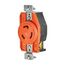 Locking Receptacle, #14-8 Awg, 20A, 250V, Back/Side Wiring, Orange, Single, L6-20, 2-Pole 3-Wire, AHIGL620R