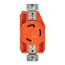 Locking Receptacle, #14-8 Awg, 30A, 250V, Back/Side Wiring, Orange, Single, L6-30, 2-Pole 3-Wire, AHIGL630R