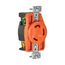 Locking Receptacle, #14-8 Awg, 30A, 250V, Back/Side Wiring, Orange, Single, L6-30, 2-Pole 3-Wire, AHIGL630R