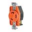 Locking Receptacle, #14-8 Awg, 30A, 250V, Back/Side Wiring, Orange, Single, L6-30, 2-Pole 3-Wire, AHIGL630R
