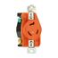 Locking Receptacle, #14-8 Awg, 20A, 480V, Back/Side Wiring, Orange, Single, L8-20, 2-Pole 3-Wire, AHIGL820R