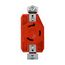 Locking Receptacle, #14-8 Awg, 30A, 480V, Back/Side Wiring, Orange, Single, L8-30, 2-Pole 3-Wire, AHIGL830R