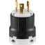 Locking Plug, #16-8 Awg, 30A, Industrial, 240V, Back Wiring, Black, White, Ultra Grip, L25-30, AHL2530P