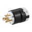 Locking Plug, #16-8 Awg, 30A, Industrial, 240V, Back Wiring, Black, White, Ultra Grip, L25-30, AHL2530P
