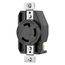 Locking Receptacle, #14-8 Awg, 30A, 240V, Back/Side Wiring, Black, Single, L25-30, 2-Pole 3-Wire, AHL2530R