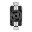 Locking Receptacle, #14-8 Awg, 30A, 240/415V, Black, Single, L26-30, 4-Pole, 5-Wire, AHL2630R