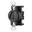 Arrow Hart Power Lock Locking Receptacle, #10-14 Awg, 20A, 125V, Black, 3-Pole, 3-Wire, AHPL23000