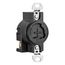 Arrow Hart Power Lock Locking Receptacle, #10-14 Awg, 20A, 125V, Black, 3-Pole, 3-Wire, AHPL23000