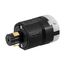 Arrow Hart Locking Plug, 20A, Industrial, 125V, Black, White, Brass, Ultra Grip, 3-Pole, AHPL23005N