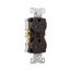 Arrow Hart Industrial Duplex Receptacle, #14-10 Awg 15A 125V, Brown, 2-Pole 3-Wire, AHTR5262B