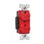 Arrow Hart Duplex Receptacle, #14-10 Awg 20A, Healthcare 125V, Red Face, Pvc Base, 5-20R, Duplex, AHTR8300RD