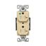 Arrow Hart Duplex Receptacle, #14-10 Awg 20A, 125V, Ivory Face, Pvc Base, 5-20R, Duplex, AHTR8300V
