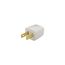 Straight Blade Plug, 125V, Two-Pole, Vinyl, White, BP2601W-SP
