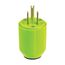 Auto Grip Straight Blade Plug, #16 -#12 Awg, 15A, 125V, Green, 5-15P, 2-Pole, 3-Wire, Grounding, BP3867-4GN