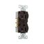 Commercial Duplex Receptacle, #14-10 Awg 15A, 125V, Back & Side, Brown, High-Impact Nylon, Pvc, BR15B