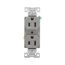 Commercial Grade Duplex Receptacle, #14 To 10 Awg 15A, 125V, Gray, High-Impact Nylon, Pvc, BR15GY