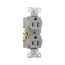Commercial Grade Duplex Receptacle, #14 To 10 Awg 15A, 125V, Gray, High-Impact Nylon, Pvc, BR15GY