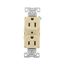Commercial Grade Duplex Receptacle, #14 To 10 Awg 15A, 125V, Ivory, High-Impact Nylon, Pvc, BR15V