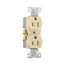 Commercial Grade Duplex Receptacle, #14 To 10 Awg 15A, 125V, Ivory, High-Impact Nylon, Pvc, BR15V