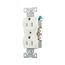 Commercial Duplex Receptacle, #14-10 Awg 15A, 125V, Back & Side, White, High-Impact Nylon, Pvc, BR15W
