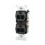 Commercial Duplex Receptacle, #14-10 Awg 20A 125V, Back & Side, Black, High-Impact Nylon, 5-20R, BR20BK