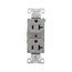 Commercial Duplex Receptacle, #14-10 Awg 20A, 125V, Back & Side, Gray, High-Impact Nylon, BR20GY