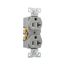 Commercial Duplex Receptacle, #14-10 Awg 20A, 125V, Back & Side, Gray, High-Impact Nylon, BR20GY