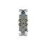 Commercial Duplex Receptacle, #14-10 Awg 20A, 125V, Back & Side, Gray, High-Impact Nylon, BR20GY