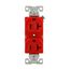Commercial Duplex Receptacle, #14-10 Awg 20A, 125V, Back & Side, Red, High-Impact Nylon, 5-20R, BR20RD