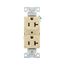 Commercial Duplex Receptacle, #14-10 Awg 20A 125V, Back & Side, Ivory, High-Impact Nylon, 5-20R, BR20V
