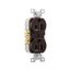 Commercial Duplex Receptacle, #14-10 Awg 15A, 125V, SideWire, Brown, High-Impact Nylon, Pvc, CR15B