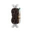 Commercial Duplex Receptacle, #14-10 Awg 15A, 125V, SideWire, Brown, High-Impact Nylon, Pvc, CR15B