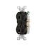 Commercial Duplex Receptacle, #14-10 Awg 15A, 125V, SideWire, Black, High-Impact Nylon, Pvc, CR15BK