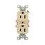 Commercial Duplex Receptacle, #14-10 Awg 15A, 125V, SideWire, Ivory, High-Impact Nylon, Pvc, CR15V