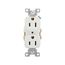 Commercial Duplex Receptacle, #14-10 Awg 15A, 125V, SideWire, White, High-Impact Nylon, Pvc, CR15W