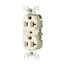 Commercial Duplex Receptacle, #14-10 Awg 20A, 125V, SideWire, Almond, High-Impact Nylon, Pvc, CR20A