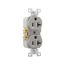 Commercial Duplex Receptacle, #14-10 Awg 20A, 125V, SideWire, Gray, High-Impact Nylon, 5-20R, CR20GY