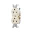 Commercial Duplex Receptacle, #14-10 Awg 20A 125V, SideWire, Light Almond, High-Impact Nylon, CR20LA