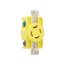 Corrosion Resistant Locking Receptacle, #14-10 Awg, 20A, 250V, Yellow, L15-20 3-Pole 4-Wire, CRL1520R