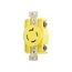 Corrosion Resistant Locking Receptacle, #14-10 Awg, 20A, 250V, Yellow, L15-20 3-Pole 4-Wire, CRL1520R
