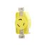 Corrosion Resistant Locking Receptacle, #14-10 Awg, 20A, 125V, Yellow, L5-20, 2-Pole 3-Wire, CRL520R