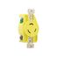 Corrosion Resistant Locking Receptacle, #14-10 Awg, 20A, 125V, Yellow, L5-20, 2-Pole 3-Wire, CRL520R