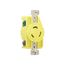 Corrosion Resistant Locking Receptacle, #14-10Awg, 20A, 250V, Yellow, L6-20, 2-Pole 3-Wire, CRL620R