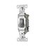 Commercial Grade Toggle Switch, #14-10 Awg, 20A, 120/277V, Side Wire, Screw, Gray, 3-Way, CS320GY