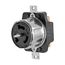 Locking Receptacle, #10-6Awg, 50A, 125/250V, Back Wiring, Black, Single, 3-Pole, 4-Wire, Steel, CS6369