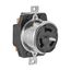 Locking Receptacle, #10-6Awg, 50A, 125/250V, Back Wiring, Black, Single, 3-Pole, 4-Wire, Steel, CS6369