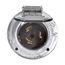 Locking Flanged Inlet w/ Lid, #10-6Awg, 50A, 125V, Steel, 2-Pole, 3-Wire, CS6378