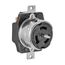 Locking Receptacle, #10-6Awg, 50A, 250V, Back Wiring, Black, Single, 2-Pole, 3-Wire, Steel, CS8269