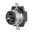 Locking Receptacle, #10-6Awg, 50A, 250V, Back Wiring, Black, Single, 2-Pole, 3-Wire, Steel, CS8269